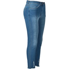 Seleste Slim Fit Dar Paça Normal Bel Lacivert Kadın Pantolon 24Y250