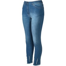 Seleste Slim Fit Dar Paça Normal Bel Lacivert Kadın Pantolon 24Y250