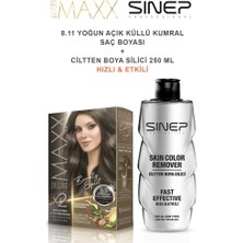 Maxx Deluxe Saç Boyası 8.11 Yoğun Açık Küllü Kumral-Profesyonel Cillten Boya Silici Set