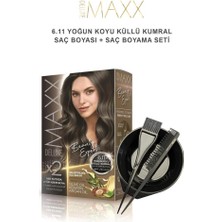 Maxx Deluxe Saç Boyası 6.11 Yoğun Koyu Küllü Kumral-Boyama Seti