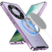 Eabhulie Huawei Mate 60 Için Metal Pc Arka Lens Koruma Manyetik Kablosuz Şarj Cihazı Telefon Kılıfı Mor (Yurt Dışından)