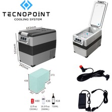 Tecno Point Tecnopoint TC21-12 Taşınabilir Araç Buzdolabı 55 Litre 12V/24V/220V Uyumlu