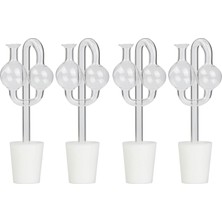 Mvinyo Marka Orjinal 4 adet 5 Lt Pet Uyumlu Damacana Silikon Tıpa ve Cam Hava Kilidi Seti