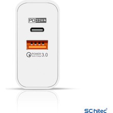 Schitec 65W Usba PD33W Quick Charger 3.0 Type-C To Lightning 2m Kablolu Hızlı Şarj Aleti Set