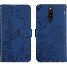 Colorful Shop Bilek Kayışı Çiçekler ve Kelebekler Deri ile Xiaomi Redmi 8 Için Kılıf (Yurt Dışından)