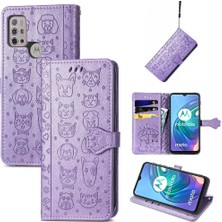 Colorful Shop Moto G30 Kısa Kayış Karikatür Hayvanlar Için Kılıf Kapak Çevirin Darbeye Vaka (Yurt Dışından)