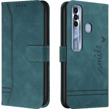 Colorful Shop Tecno Spark 7 Pro Için Telefon Kılıfı Pu Deri El Kayışı Flip Folio Cüzdan (Yurt Dışından)