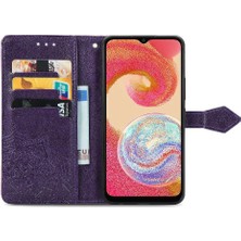 Colorful Shop Samsung A04E Flip Kapak Için Kılıf Zarif Desen Deri Kılıf Basit (Yurt Dışından)