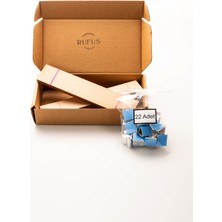 Rufus Concept Ahşap Mum Fitili + Yapışkanlı Sehpa - 20 Adet ( 30 x 150 x 0,5 mm )