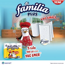 Familia Plus Yağ Emici Kağıt Havlu 24 Rulo (6 Rulo x 4 Paket)