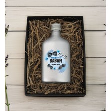 Bk Gift Kişiye Özel Isimli Baba Temalı Gümüş Tasarım Cam Şişede 200 ml Kolonya-9, Babaya Hediye, Babalar Günü Hediyeleri, Hediyelik Baskılı Kolonya