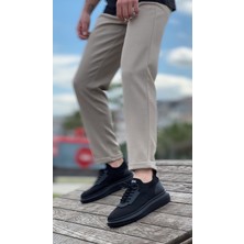 BOA BA0812 Özel Örme Triko Tarz Siyah Renk Siyah Taban Spor Ayakkabı