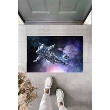 Narnuga Dekoratif Dijital Galaxy Astronot Mavi Kapı Paspası Dış Mekan Paspas K-2119