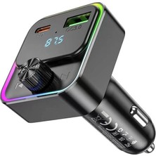 Kamardey Dijital Göstergeli Kablosuz Araç Içi Fm Transmitter + USB-PD30W Hızlı Şarj Aleti