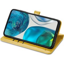 Mays Shop Moto G52 Flip Kapak Için Kılıf Kısa Kayış Karikatür Hayvanlar Darbeye Vaka (Yurt Dışından)