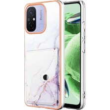 Mays Shop Xiaomi Redmi Için 12C Ince Cüzdan Yumuşak Tpu Tampon Kart Yuvaları Mermer (Yurt Dışından)