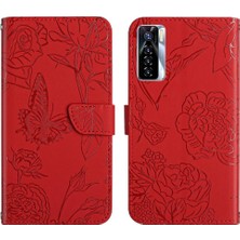 Mays Shop Tecno Camon 17 Pro Çiçekler ve Kelebekler Anti-Damla Koruma Için Kılıf (Yurt Dışından)