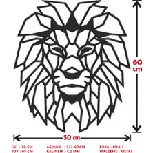 Ansac Metal Aslan Metal Duvar Tablosu 50X60CM Siyah