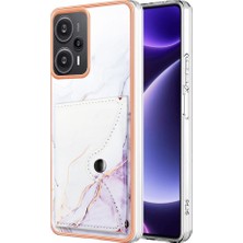 Mays Shop Xiaomi Poco F5 5g Kart Yuvaları Mermer Yumuşak Tpu Tampon Ince Cüzdan (Yurt Dışından)