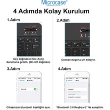 Microcase Lenovo Tab P11 11 Inch Uyumlu Tablet Çanta+Türkçe Bluetooth Klavye +Mouse+ Standı-Mavi AL4384