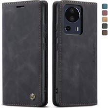 Mellow Shop Xiaomi 13 Lite Için Flip Case Kılıf Kart Yuvası Kickstand Manyetik Kapatma Pu (Yurt Dışından)