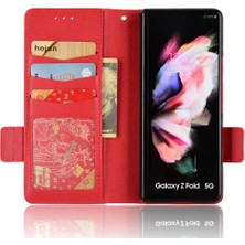 Mellow Shop Samsung Galaxy Z Için Kılıf Fold 4 Kart Yuvaları Tutucu Pu Deri Yan Toka (Yurt Dışından)