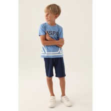 U.S. Polo Assn. 1765 Erkek Çocuk Bermuda Pijama Takım Indigo Mavi V1