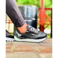 Itallano 0355  Deri Siyah Erkek Sneaker Ayakkabı