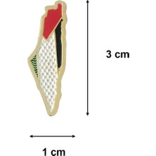 Hiçdurmaal Renkli Filistin Haritası Tasarımlı Gold Renk Metal Yaka Rozeti 1 Adet