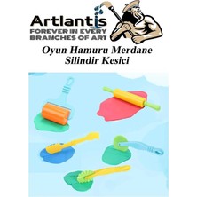 Artlantis Oyun Hamuru Oyuncak Merdane Silindir Kesici Şekiller Kalıp Enjektör Seti 1 Paket Okul Öncesi Kreş Anasınıfı Etkinlik