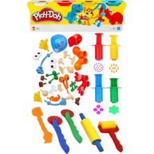 Artlantis Oyun Hamuru 4 Renk Play-Doh Oyuncak Merdane Silindir Kesici Şekiller Kalıp Enjektör Seti 1 Paket Okul Öncesi Kreş Anasınıfı Etkinlik