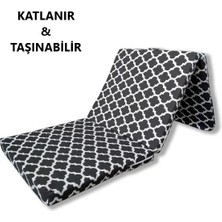 Mor Minder Katlanır Yer Yatağı Tek Kişilik Sünger Minder Yatak 70X180CM 6 cm Grı Kalın Sunger Karacatı Model