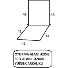 Mor Minder Sandalye Minderi Büyük Arkalıklı Yıkanabilir 4'lü Gri Renk 4 cm Sünger