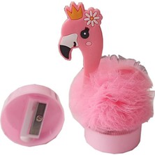 Artlantis Flamingo Kalemtraş Tül Ponponlu Tekli Kalemtraş 1 Adet Hediyelik Kız Kalemtraş