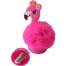Artlantis Flamingo Kalemtraş Tül Ponponlu Tekli Kalemtraş 1 Adet Hediyelik Kız Kalemtraş