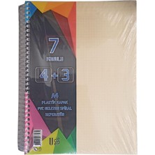 Artlantis 4+3 Ayraçlı Defter 7 Konulu 175 Yaprak 1 Adet 4 Kareli 3 Çizgili Spralli Plastik Kapak Seperatörlü