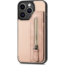 Xstep Case iPhone 14 Pro Kickstand'lı Deri Fermuarlı Cep Telefonu Kapağı (Yurt Dışından)