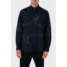 Paul & Shark Desenli Düğmeli Yaka % 100 Pamuk Regular Fit Gömlek Erkek Gömlek 13313174JB 050