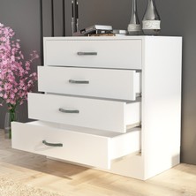 Eco Room Amor 4 Çekmeceli Şifonyer - Beyaz - 86 cm