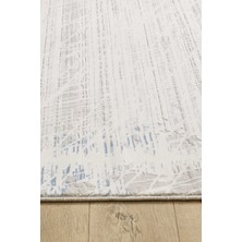 Ottofis Toscana Koleksiyonu 3.5m² 150x230cm Krem-mavi Renk Polyester Iplik Düz Saçaklı Makine Dokuma Halı