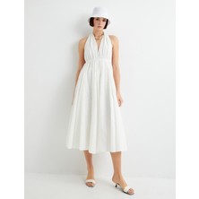 Koton Halter Yaka Fisto Elbise Astarlı Midi Boy A Kesim