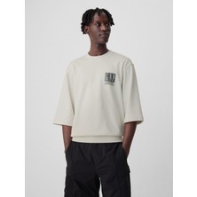 Gap Erkek Kırık Beyaz Gap Logo Oversize Sweatshirt