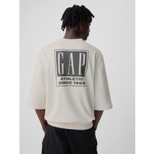 Gap Erkek Kırık Beyaz Gap Logo Oversize Sweatshirt