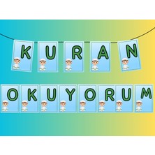 Daphne Dijital Kuran Okuyorum Yazılı Banner Flama Bayrak Kuran Okuyorum