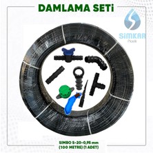 Simkar Plastik Park Bahçe Saksı Aile Hobi 20'lik Damlama Sulama Sistemi ve Ek Parçalar Full Seti 100 Mt.
