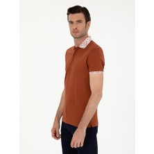Cacharel Erkek Kiremit Slim Fit Polo Yaka Merserize T-shirt 50284293-VR031