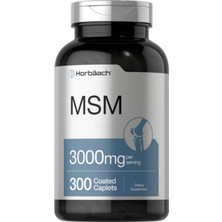 Horbäach Msm Supplement | 3000MG | 300 Coated Caplets | Methylsulfonylmethane With Calcium | Vegetarian  Non-Gmo  Gluten Free