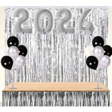 Hayaller Dükkanı Mezuniyet Arka Fon Süsleme Seti Gümüş Mezuniyet Yılı Folyo