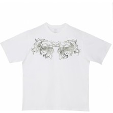 Nors Warrior Horses Oversize Tshirt - Beyaz