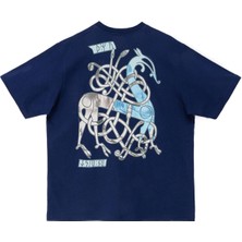 Nors Gods Of Horses And snake Oversize Tshirt - Lacivert